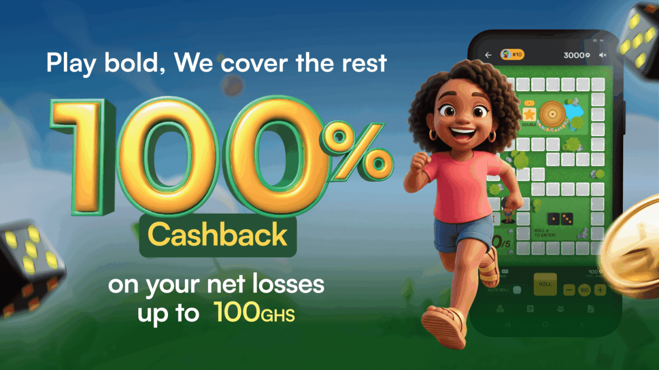 LUDO RUSH: ZERO WAHALA (100% LOSS CASHBACK – UP TO 100 GHS)
